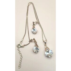 Gold  Crystal Necklace and Teardrop Earrings,